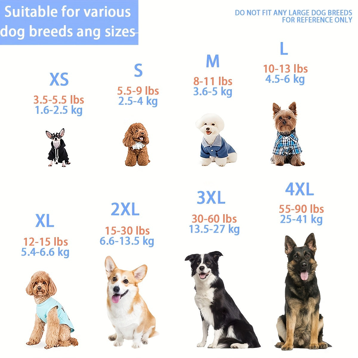 8-Pack Dog Shirts for Small to Medium Breeds