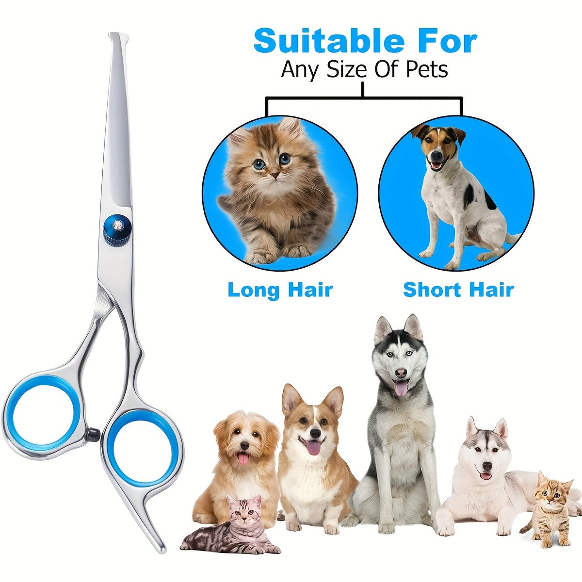 6-Piece Professional Pet Grooming Scissors Set