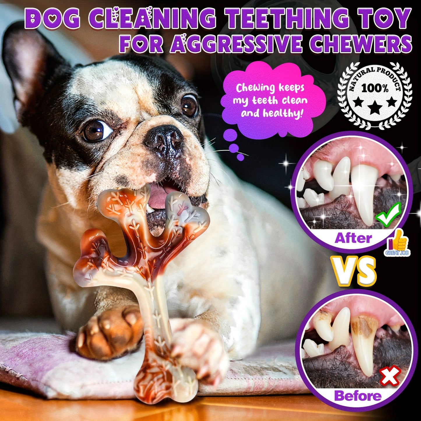 4-Pack Durable Dog Chew Toys For Aggressive Chewers