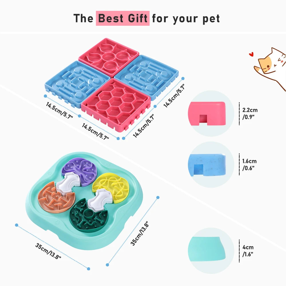 Dog- Cat  IQ Training Pet Slow Eating Feeder Nonslip Bowl