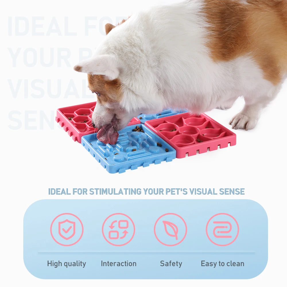 Dog- Cat  IQ Training Pet Slow Eating Feeder Nonslip Bowl