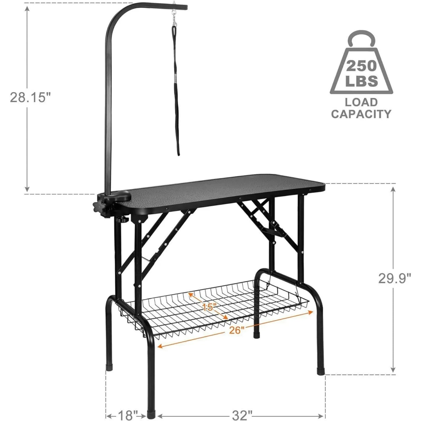 32 Inch Folding Pet Grooming Table