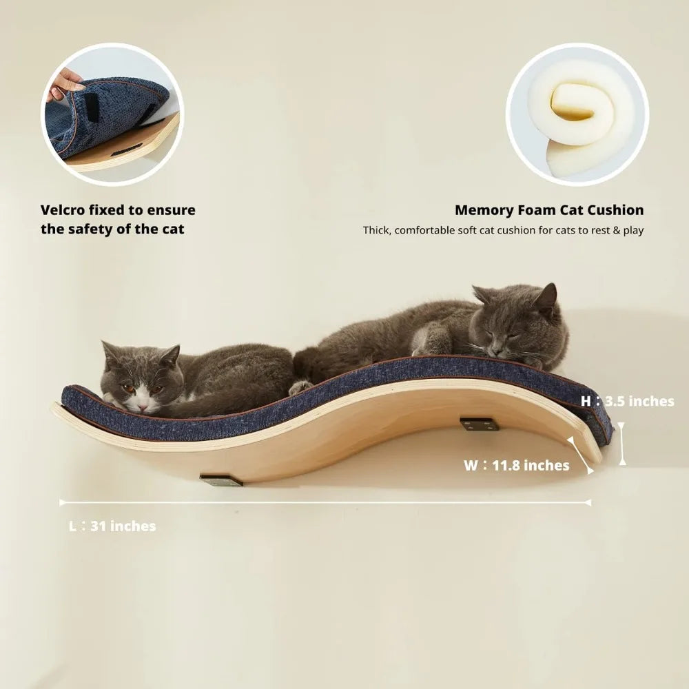 Cat Wall Shelf with Two Steps