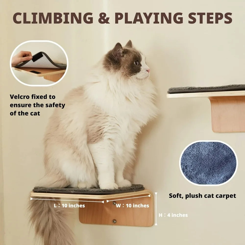 Cat Wall Shelf with Two Steps