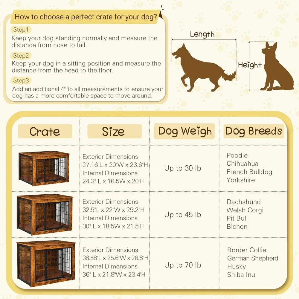 Dog Crate Furniture With Thick Cushion