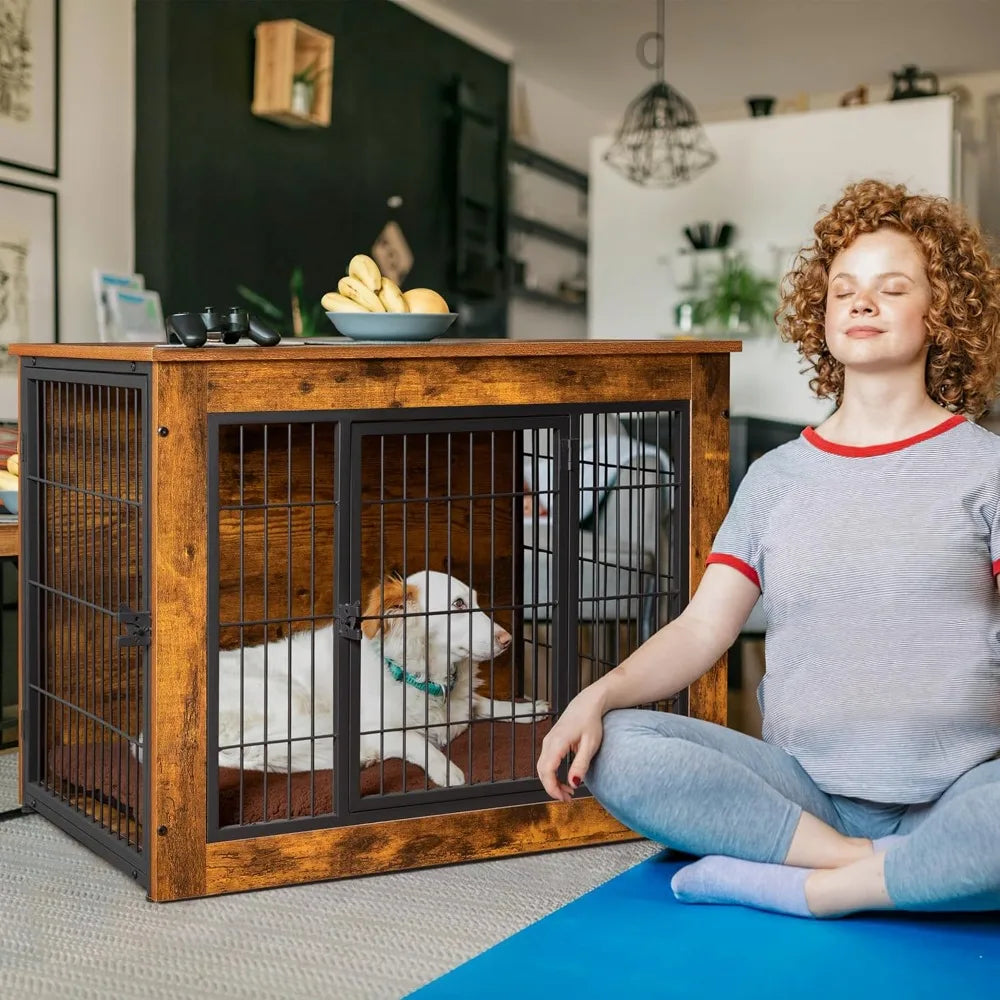 Dog Crate Furniture With Thick Cushion