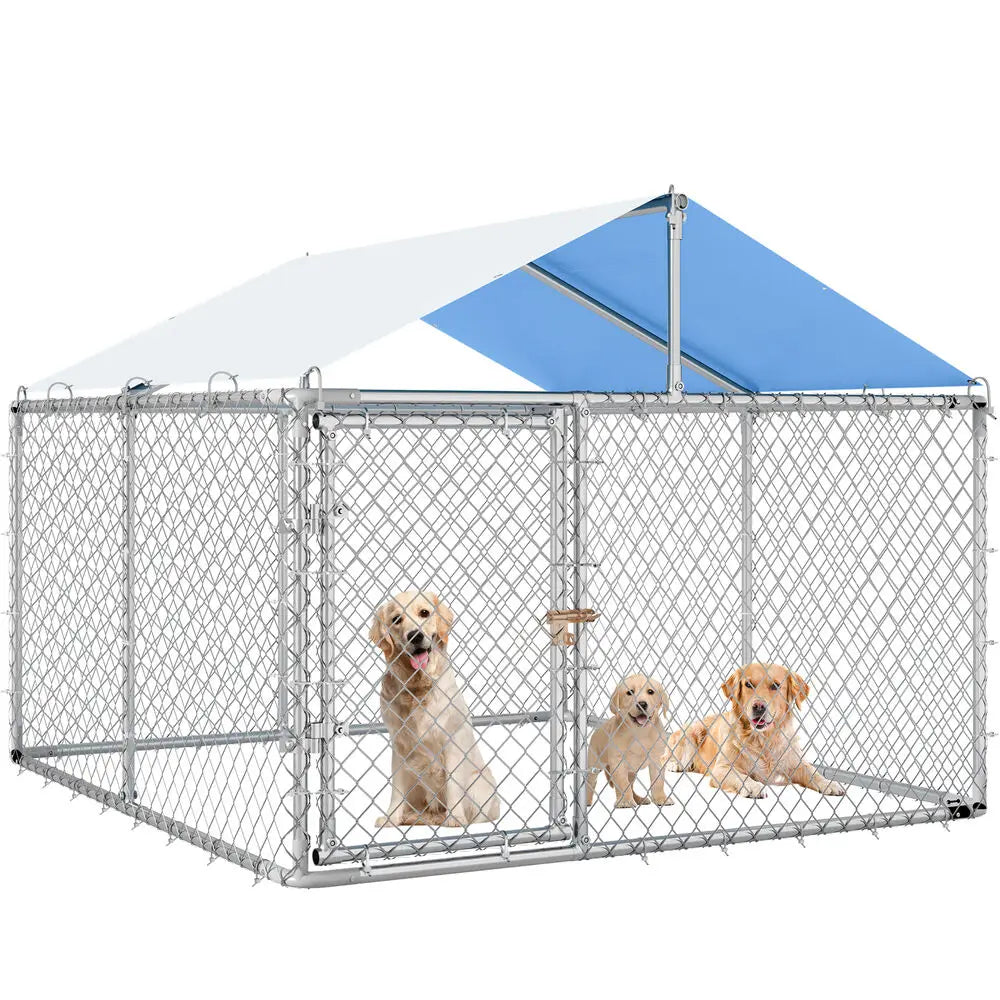 Outdoor Dog Kennel w/ Metal Dog Gate