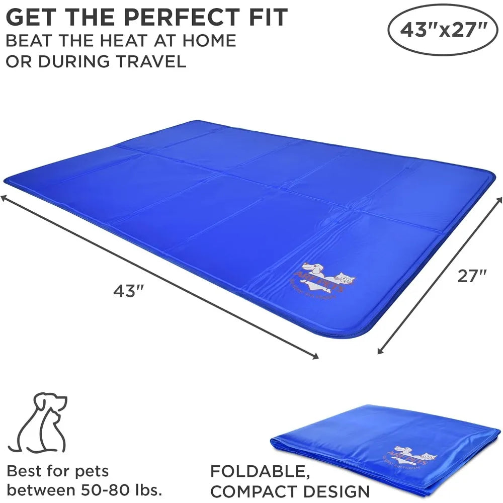 Dog Cooling Mat 27” x 43” Pad for Kennels, Crates and Beds