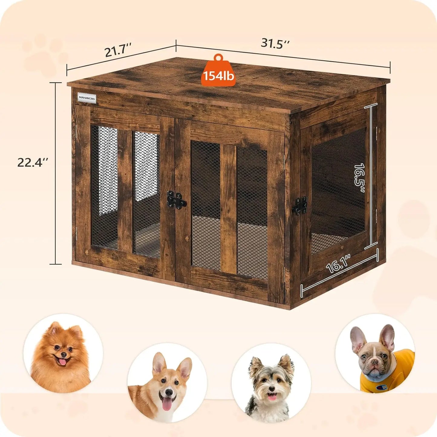 Dog Crate Furniture with Cushion