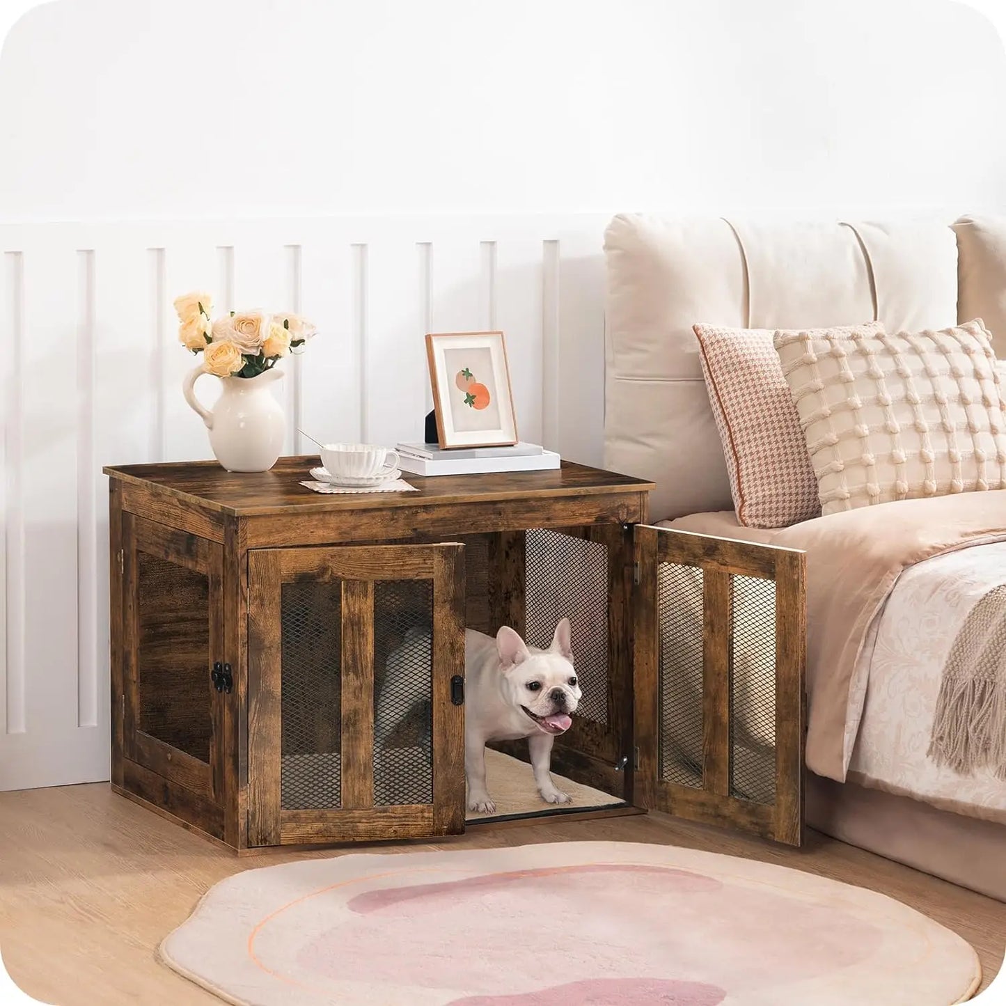 Dog Crate Furniture with Cushion