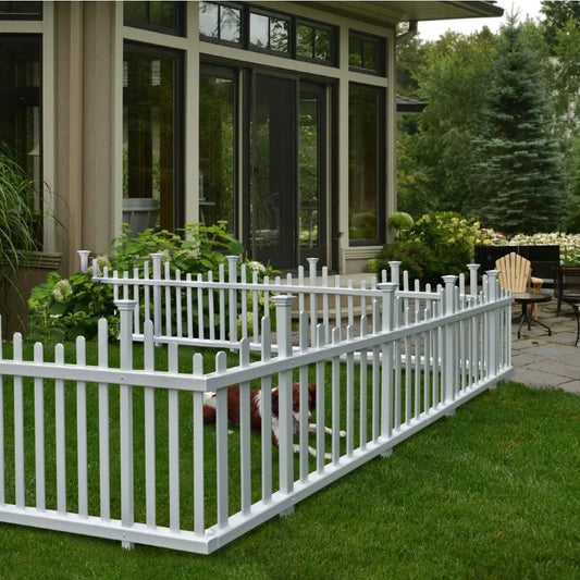 Vinyl Picket Fence, White, 30" x 56.5", 2 Panels (Pack of 1)