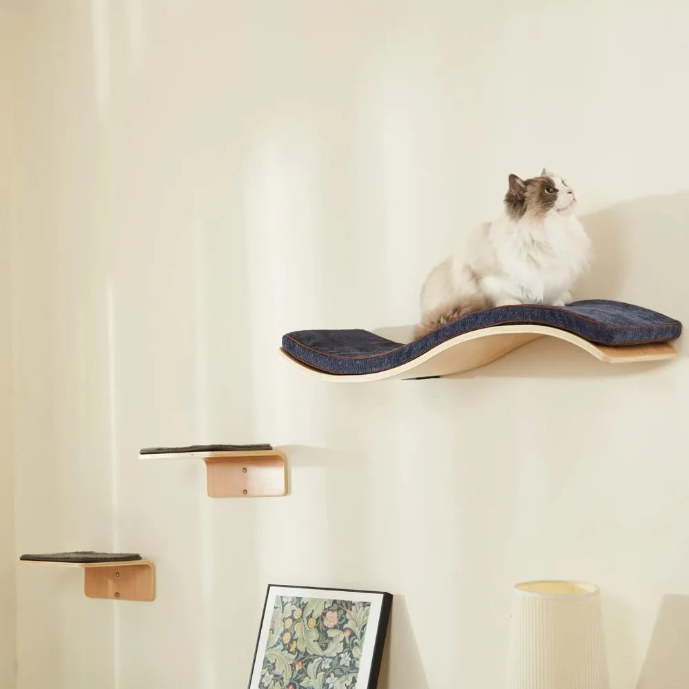 Cat Wall Shelf with Two Steps