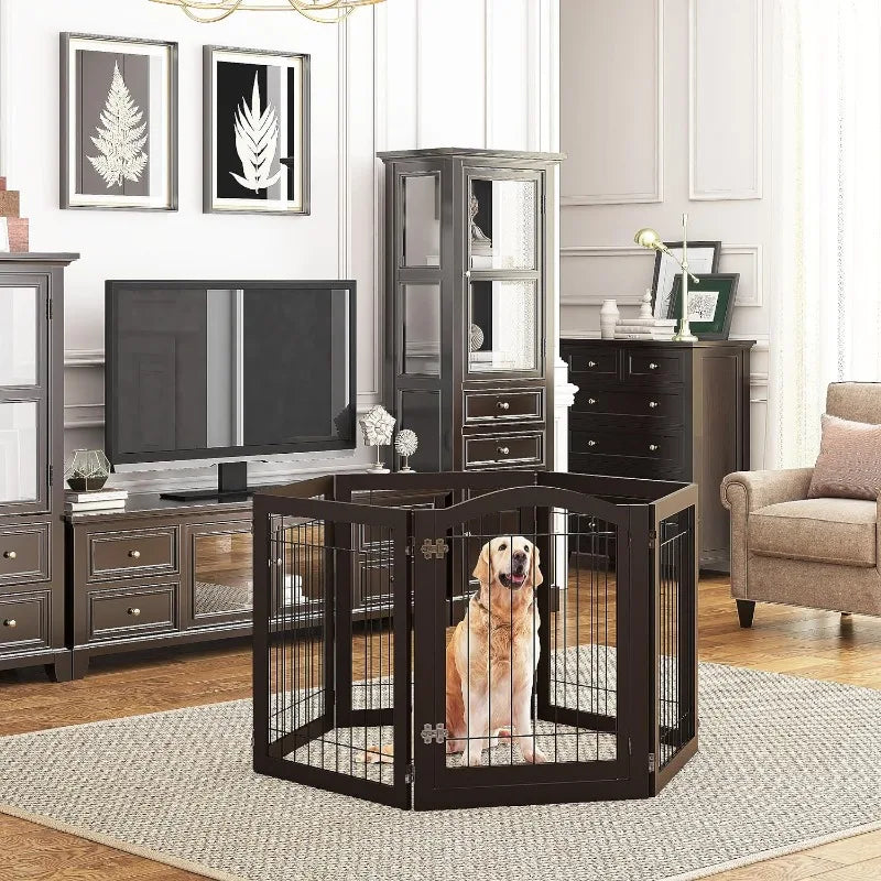 144-inch Extra Wide 30-inches Tall Dog gate with Door Walk Through