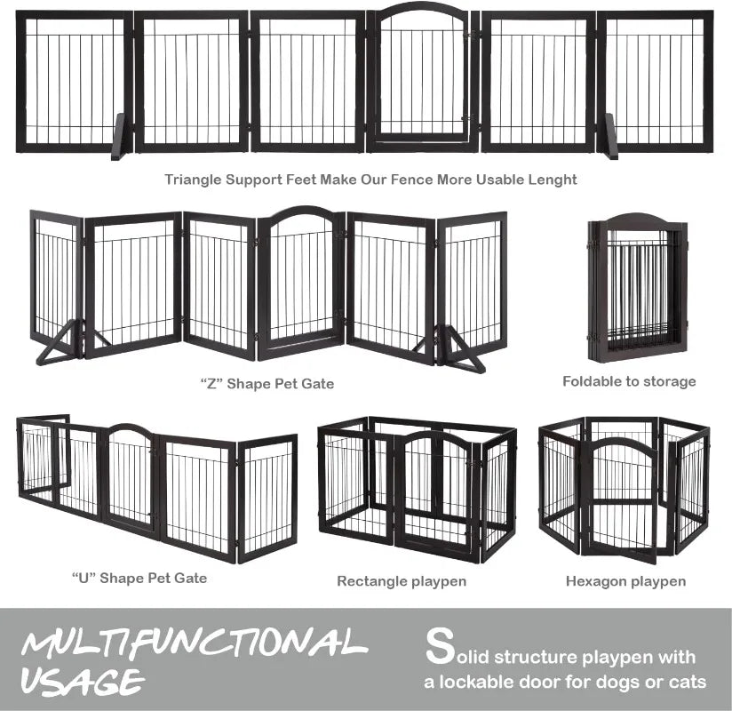 144-inch Extra Wide 30-inches Tall Dog gate with Door Walk Through