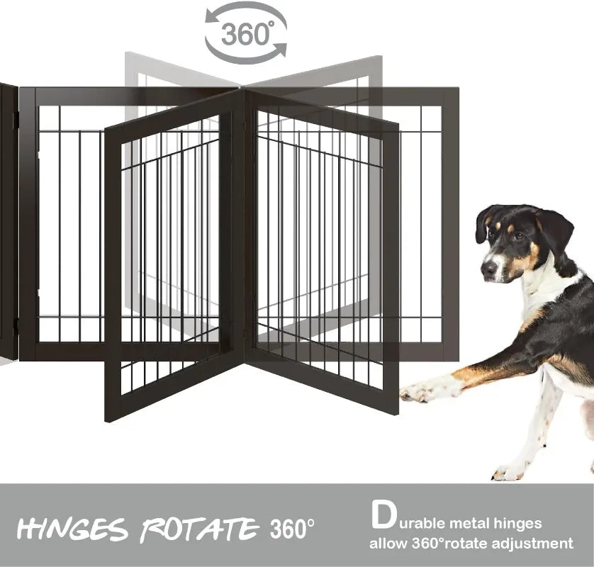 144-inch Extra Wide 30-inches Tall Dog gate with Door Walk Through