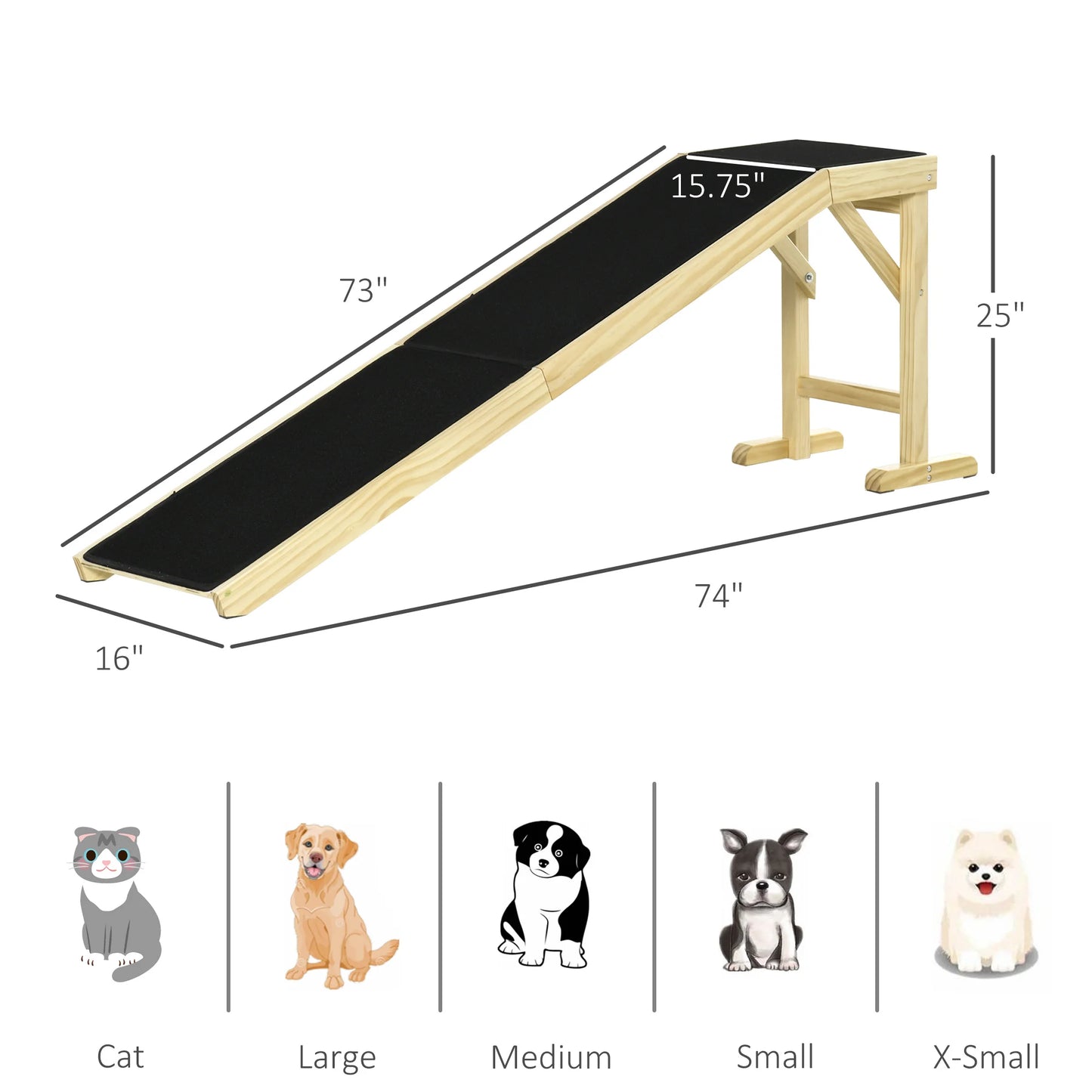 Dog Ramp  for Dogs with Non-Slip Carpet and Top Platform