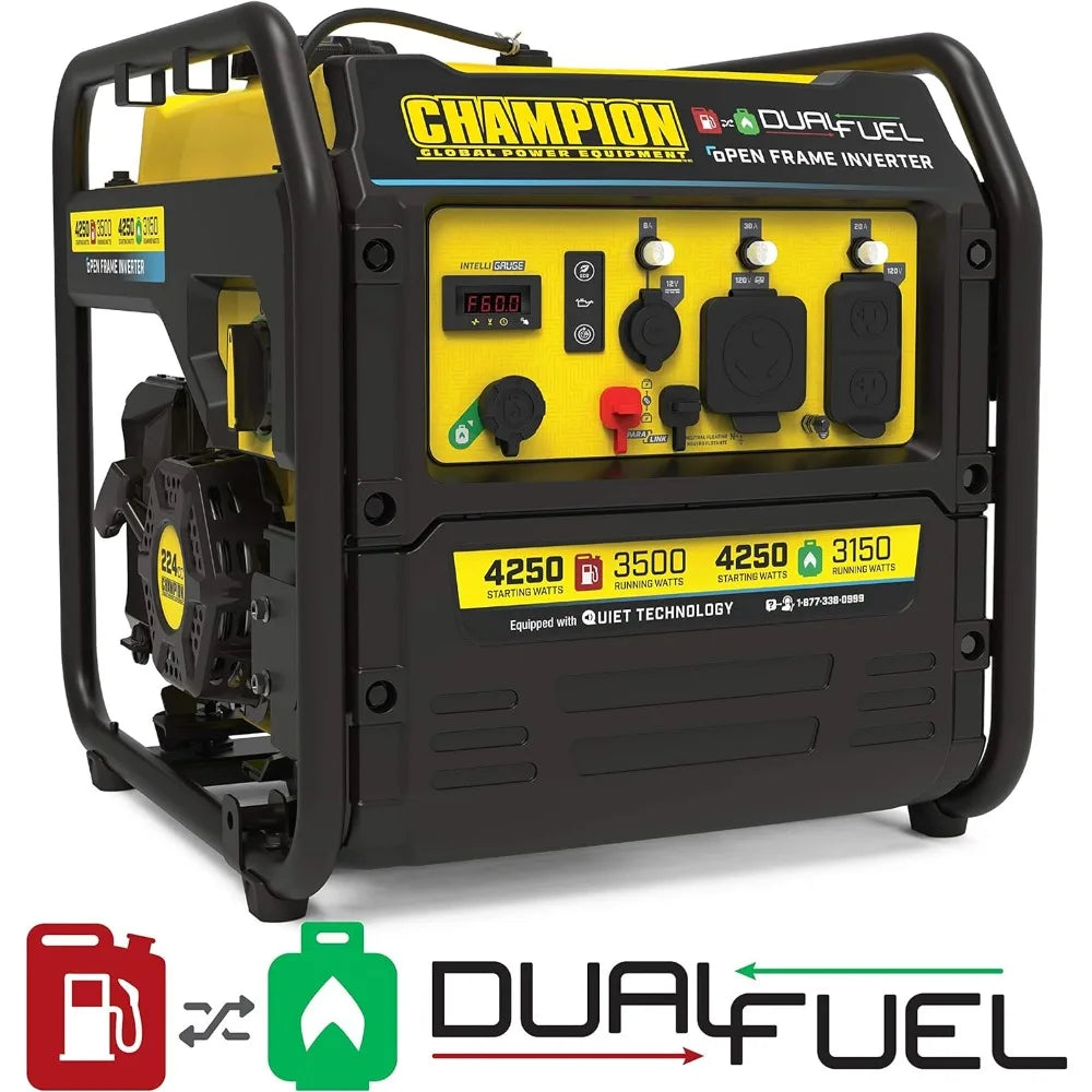 t Open Frame Inverter Generator, Dual Fuel Technology