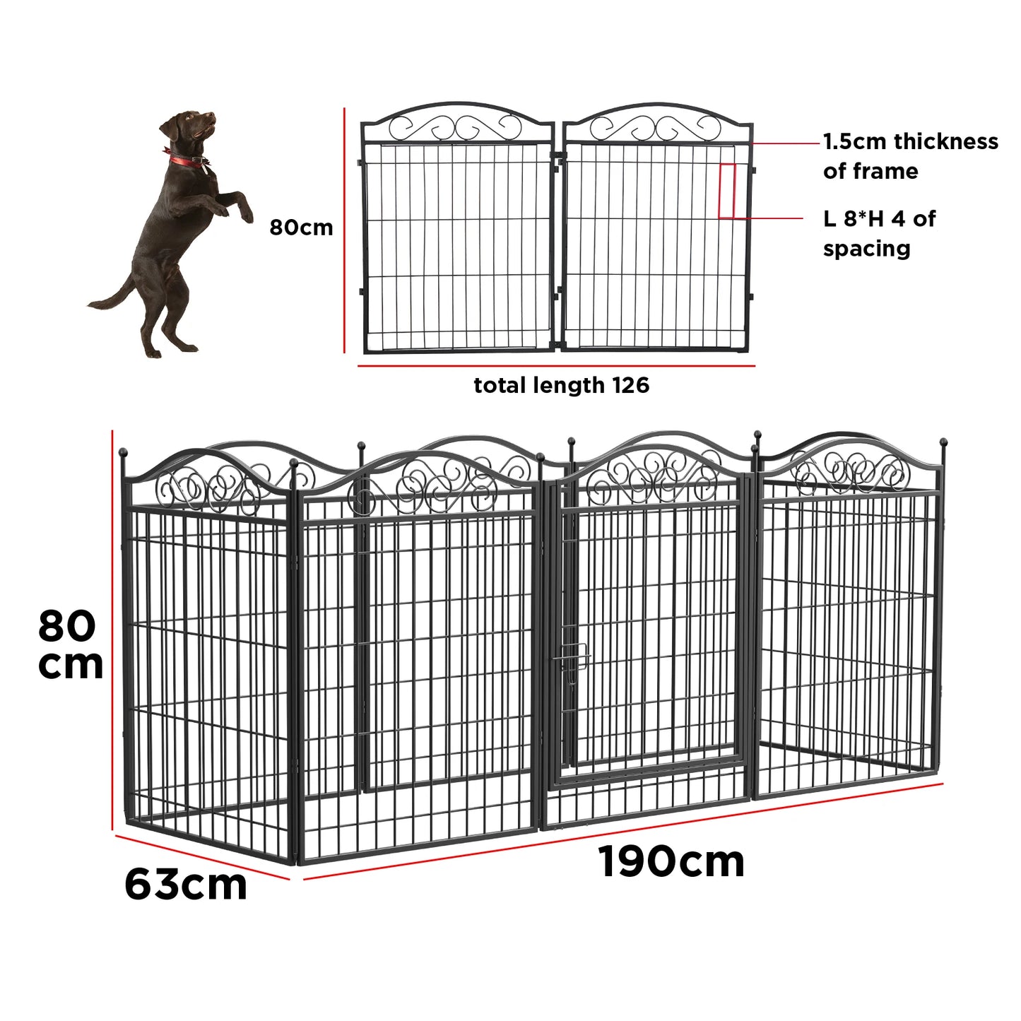 8 Panels Playpen 32 Inch Height