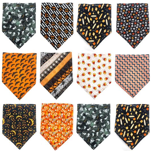 30/50pcs Halloween Style Dog Bandana