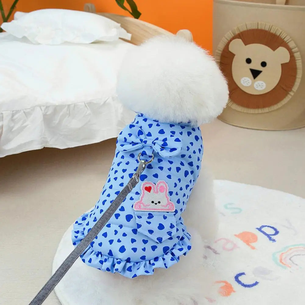 Small Waterproof Dog Coat with Heart Pattern