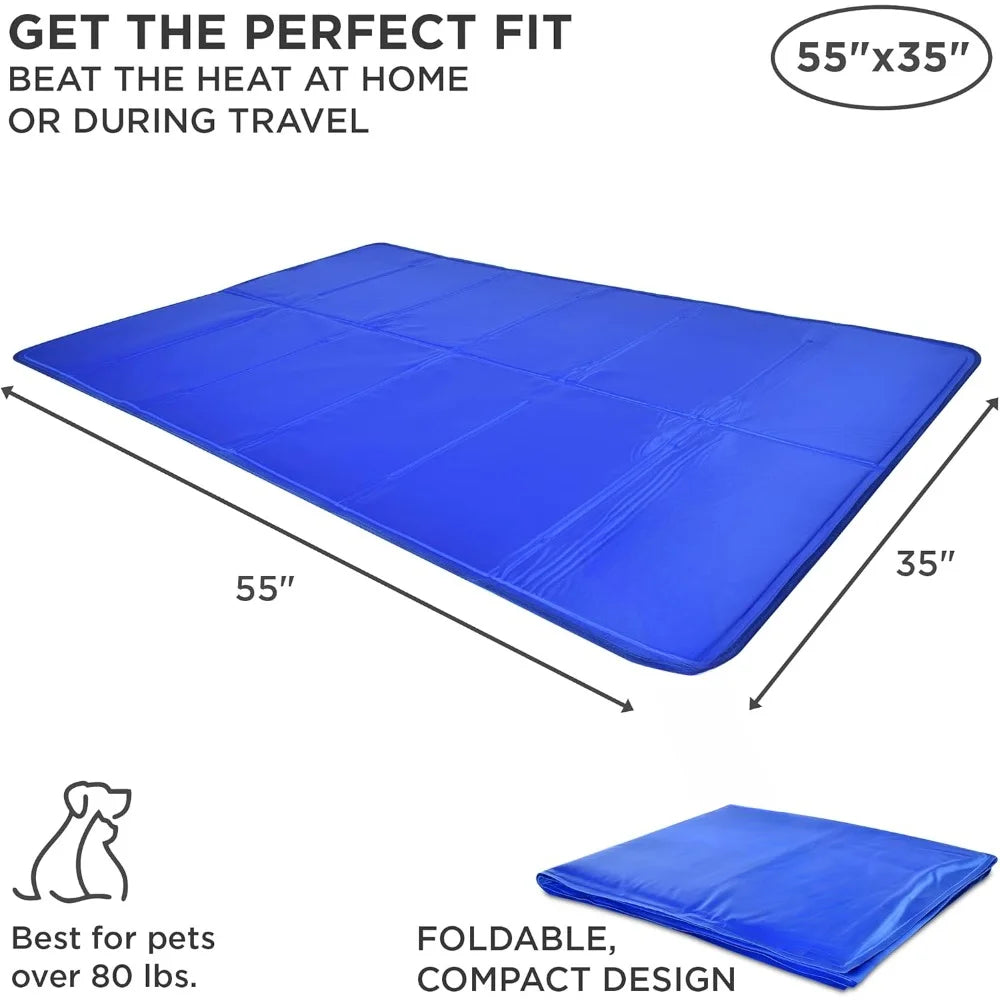 Dog Cooling Mat 35” x 55” Pad for Kennels, Crates & Beds