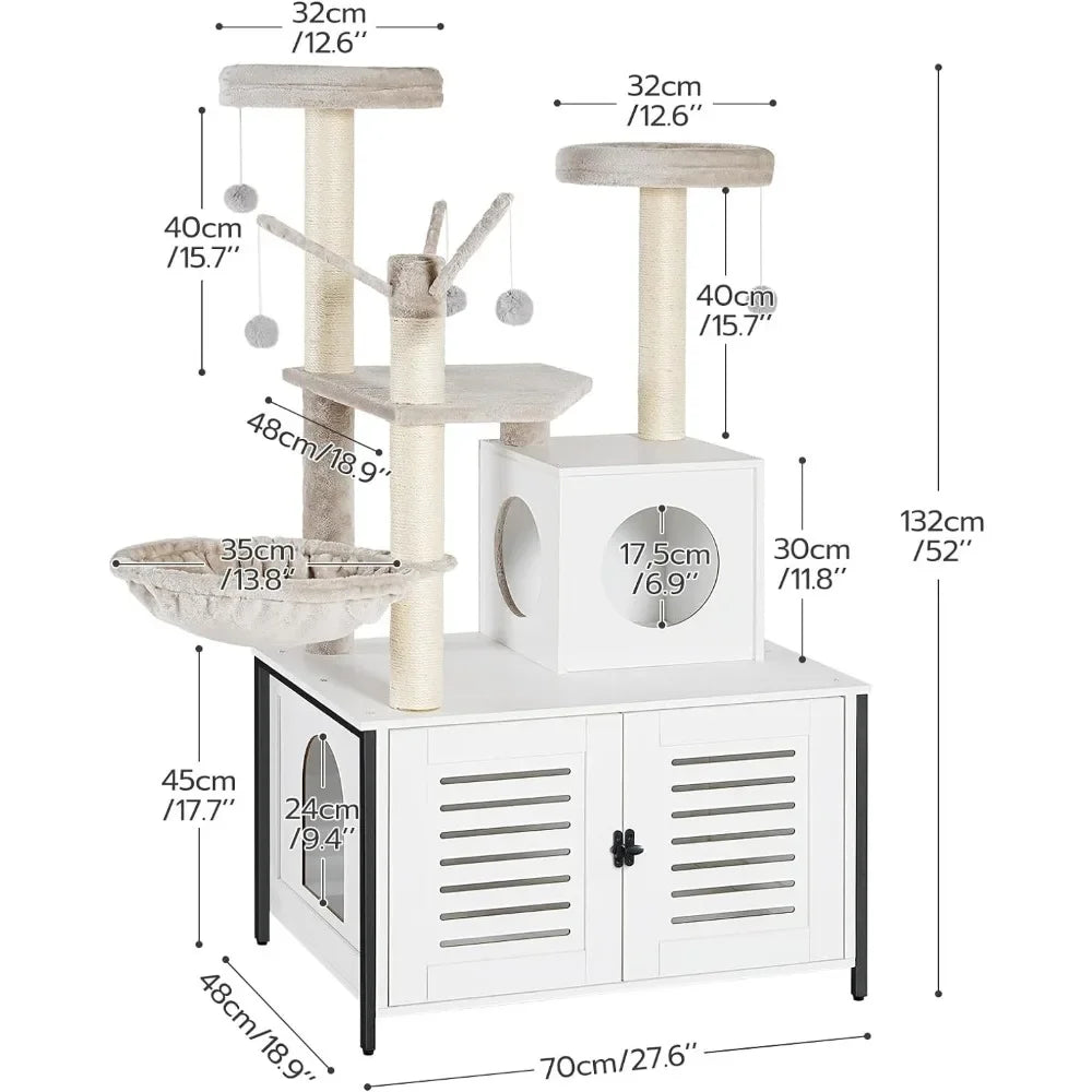 All-in-One Wooden Cat House Condo