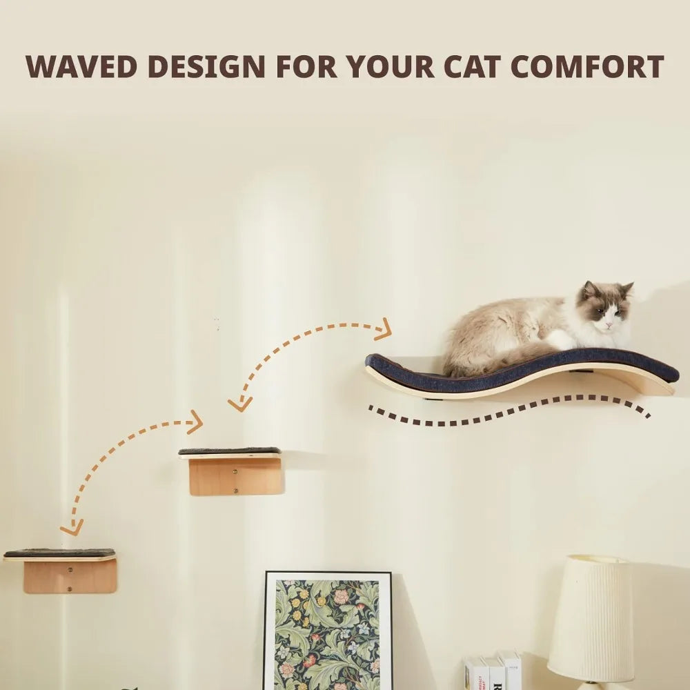 Cat Wall Shelf with Two Steps