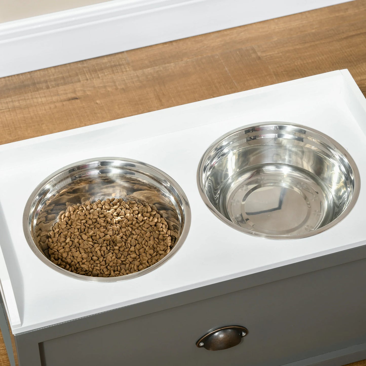 Large Elevated Dog Bowls with Storage