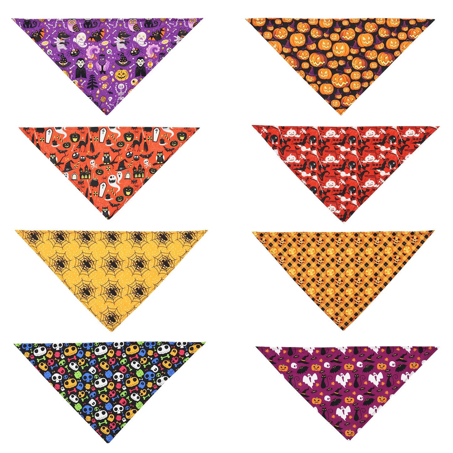 50/100PCS Halloween Dog Bandana