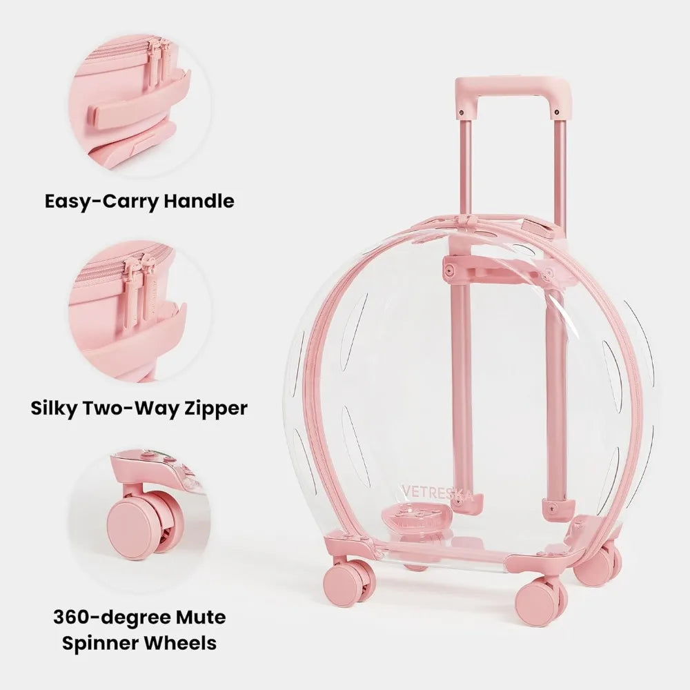 Pet Transport Luggage With Wheels and Telescopic Handle