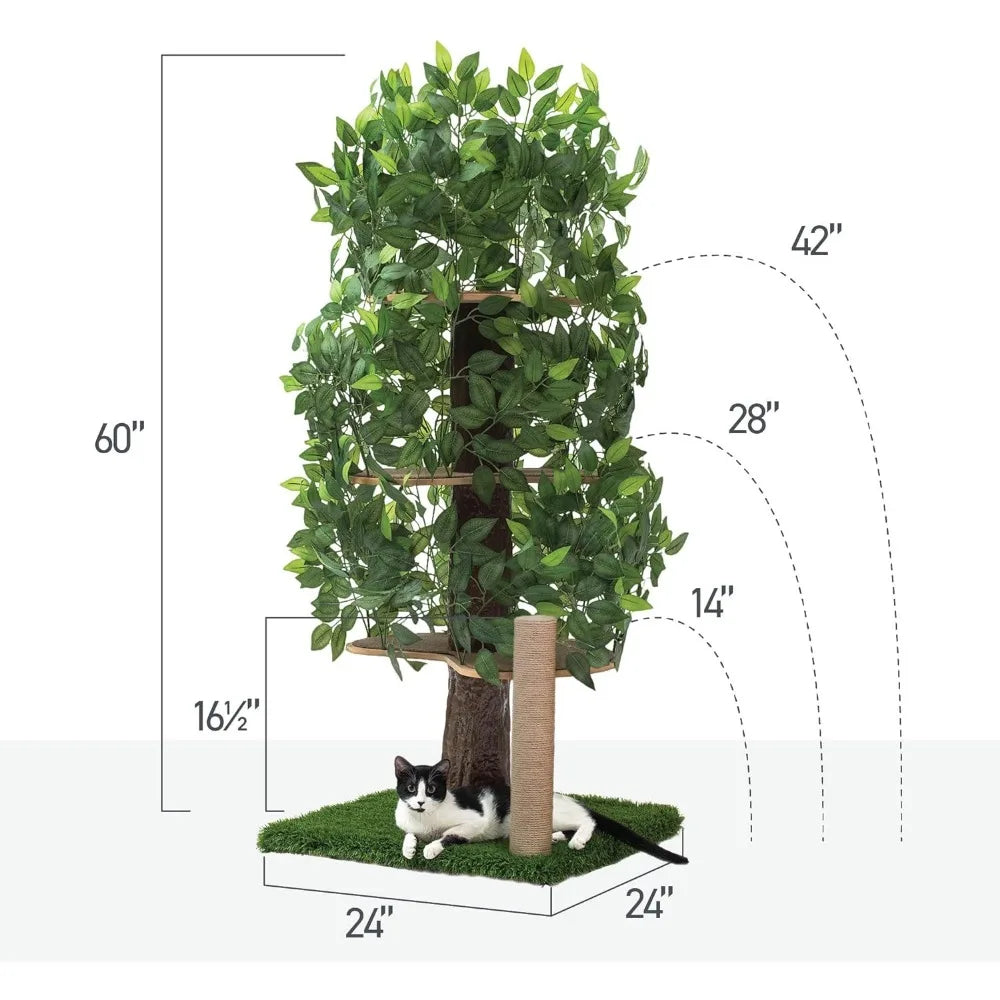 Cat Tree with Leaves Made in USA