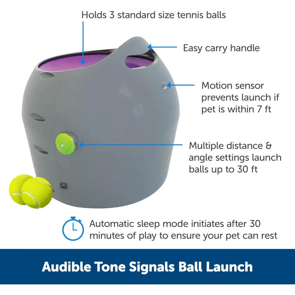 Automatic Ball Launcher-Tennis Balls Included - Motion Sensor