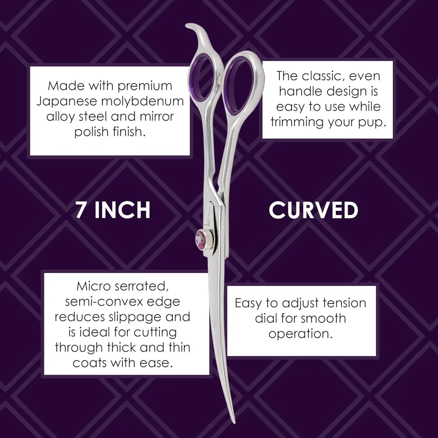 Curved Premium Steel Scissors for Dog Grooming