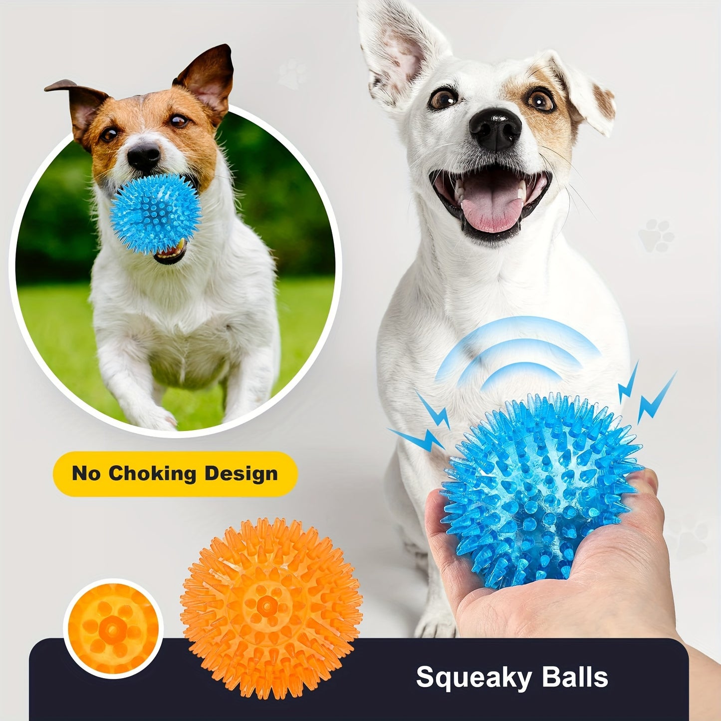 3.5'' Squeaky Dog Toy Balls (6 Colors)