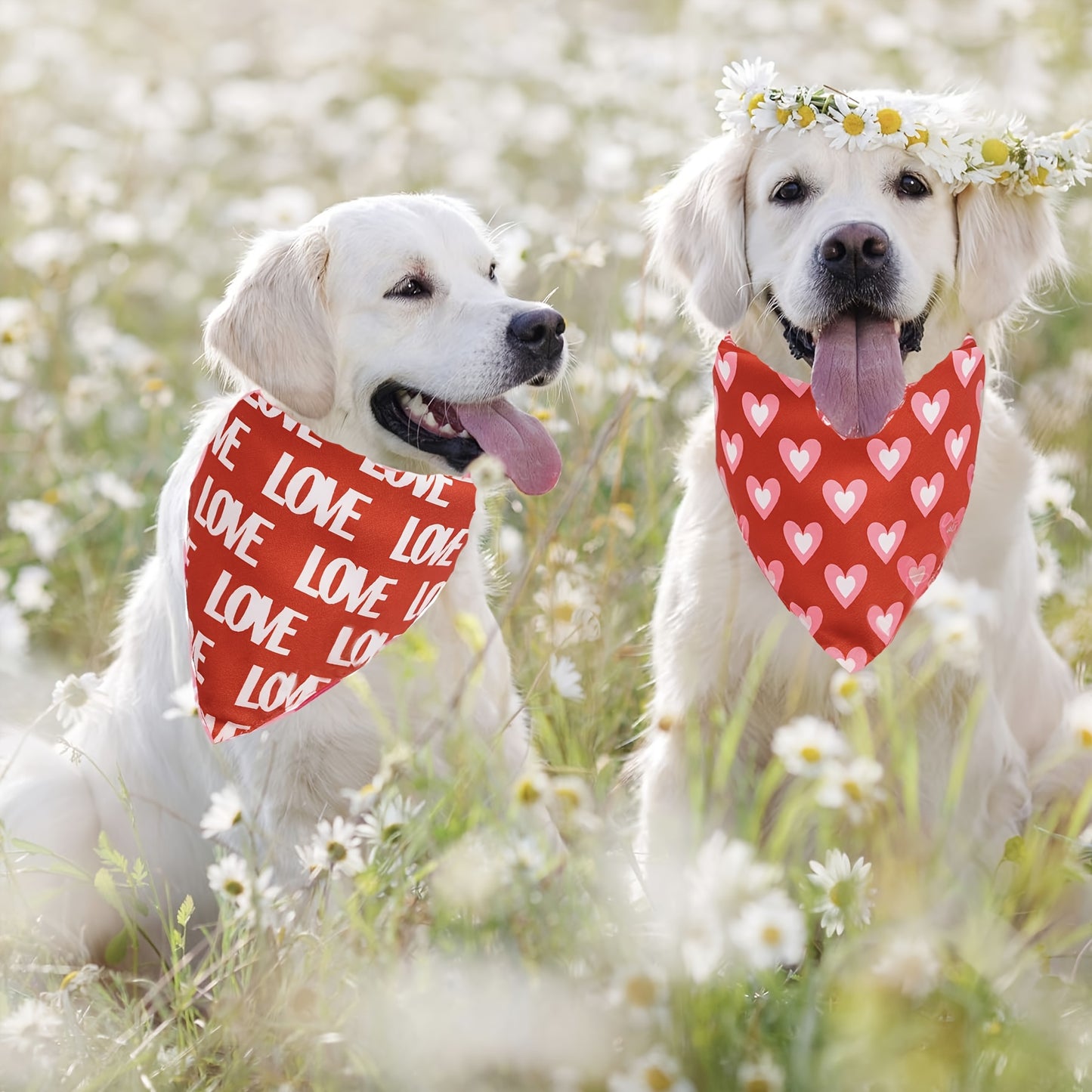 2pcs Holiday Dog Bandanas