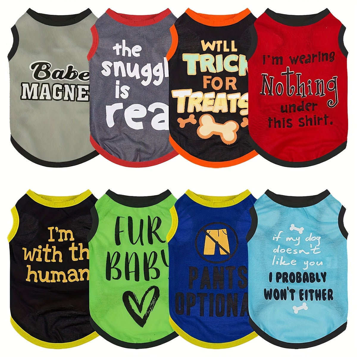 8pcs Of Stylish & Airy Dog Shirts