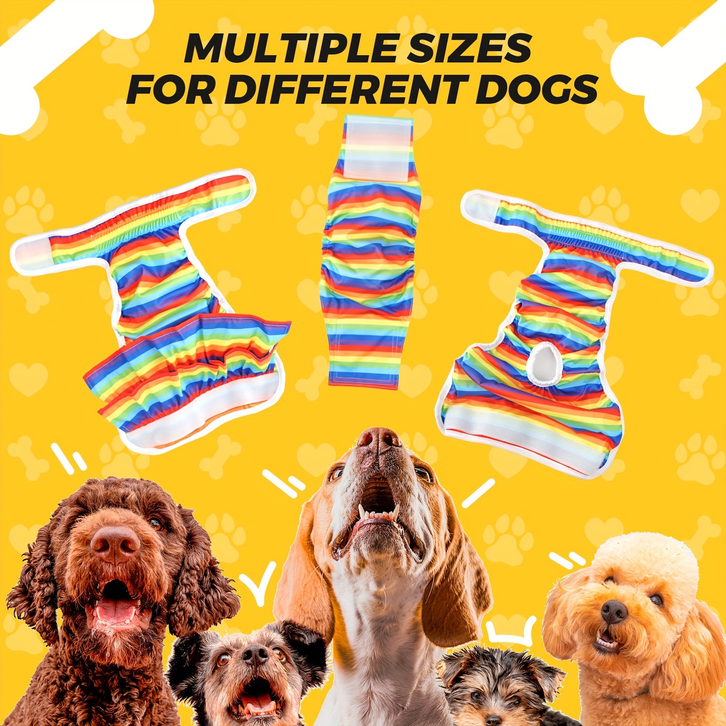 6 Packs Dog Female Diapers For Heat And Period